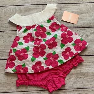 Girls Gymboree Floral Two-Piece Outfit 0-3 Months NWT